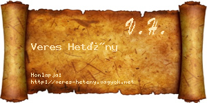 Veres Hetény névjegykártya